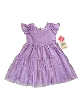 Rare Editions Lilac Layered Tulle Dress